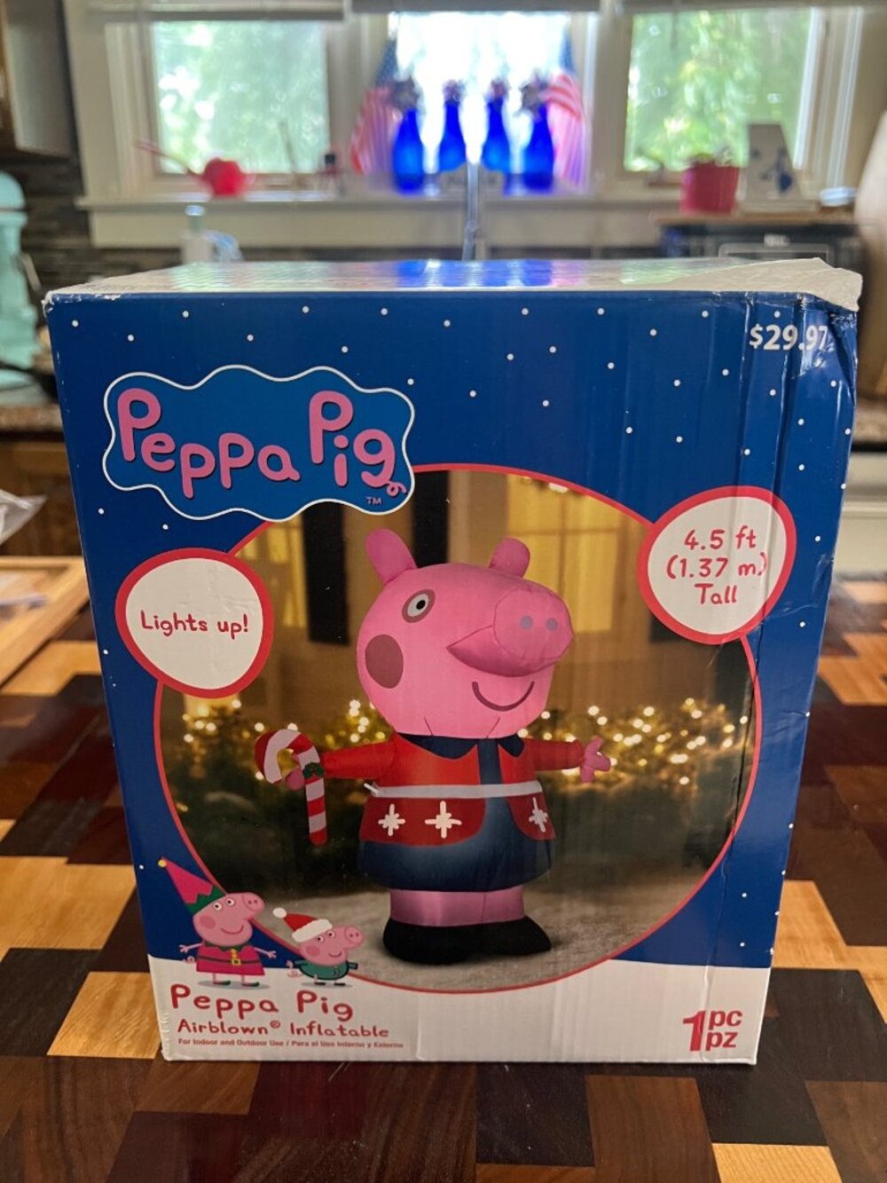 Gemmy Peppa Pig Airblown Inflatable 4.5 Ft Tall Christmas Decoration - Lights Up